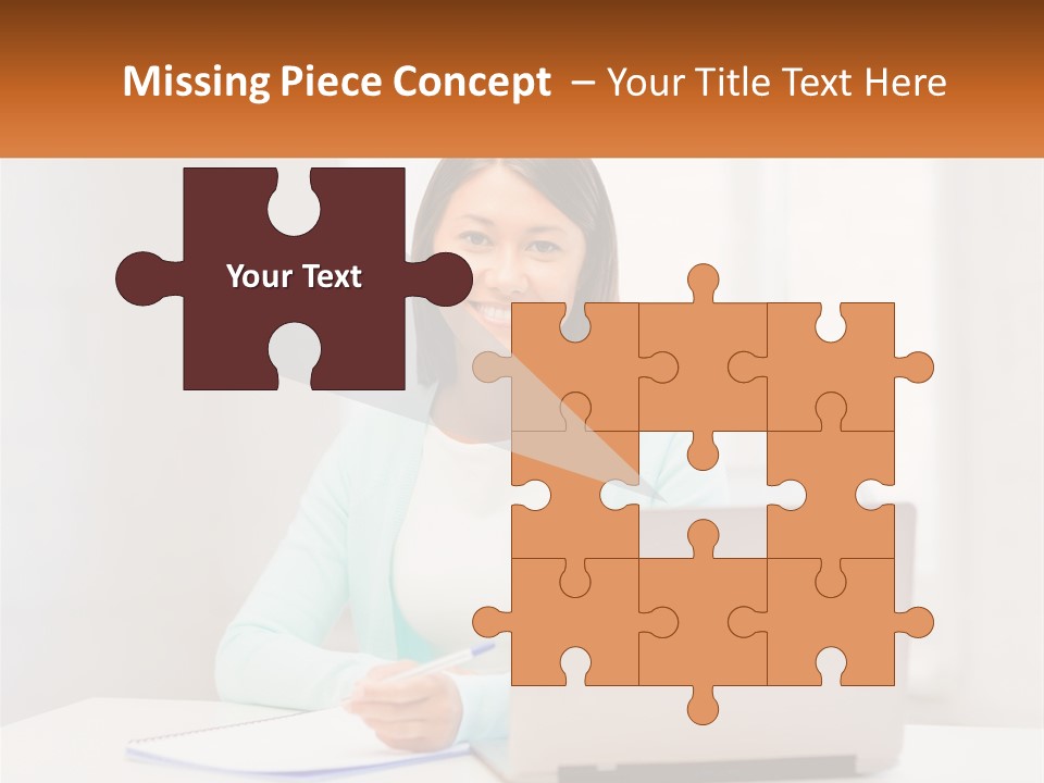 A Woman Sitting In Front Of A Laptop Computer PowerPoint Template