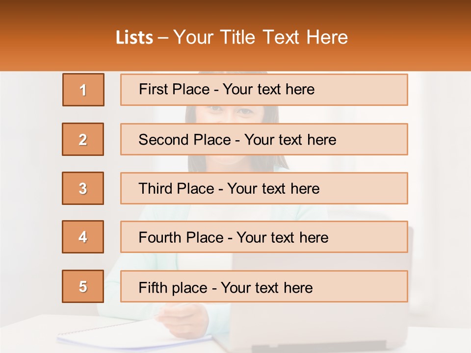 A Woman Sitting In Front Of A Laptop Computer PowerPoint Template