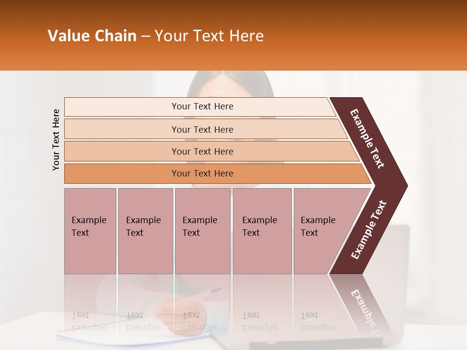 A Woman Sitting In Front Of A Laptop Computer PowerPoint Template
