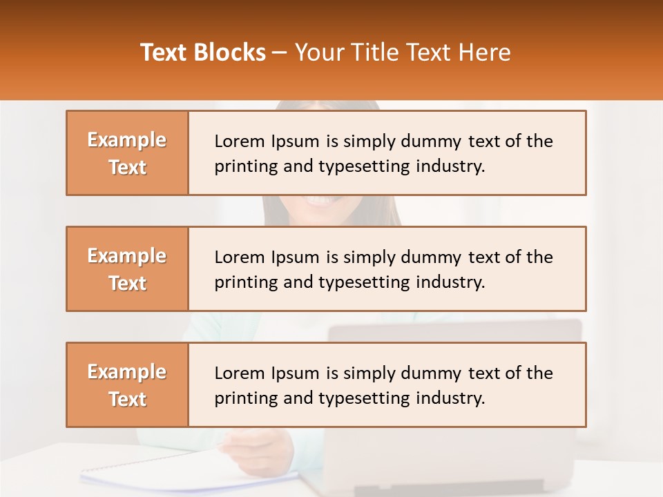 A Woman Sitting In Front Of A Laptop Computer PowerPoint Template