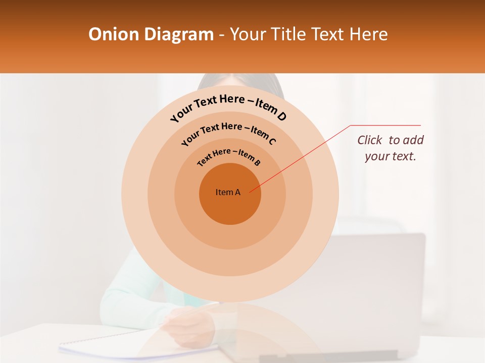A Woman Sitting In Front Of A Laptop Computer PowerPoint Template
