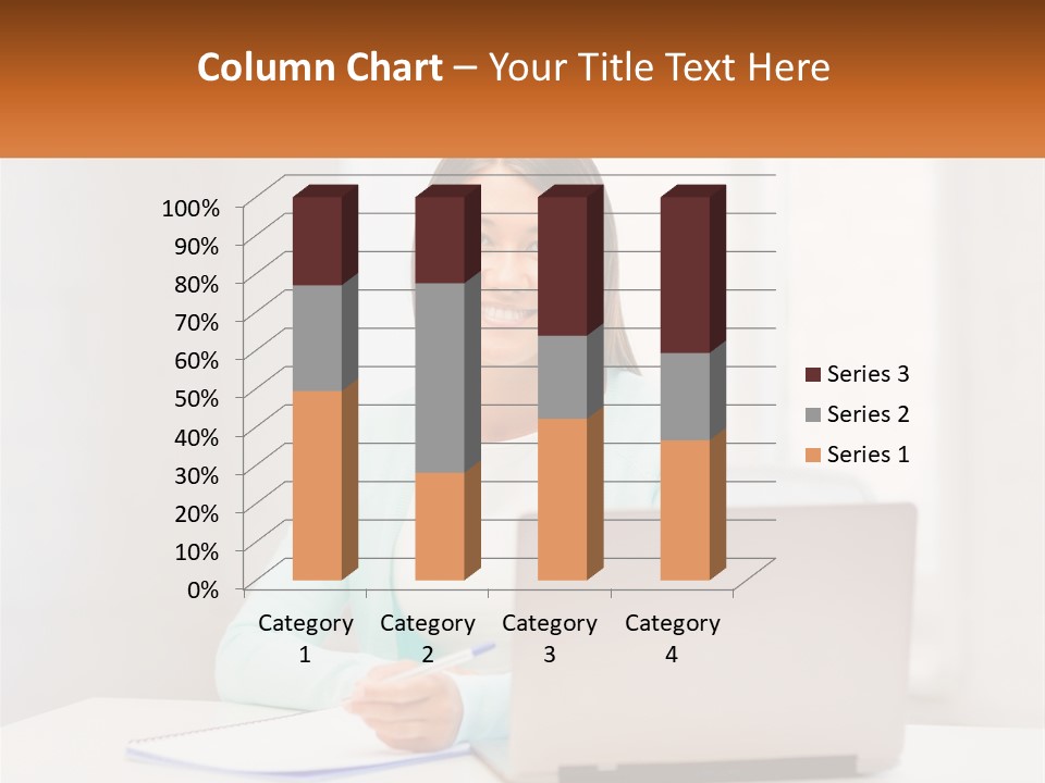 A Woman Sitting In Front Of A Laptop Computer PowerPoint Template