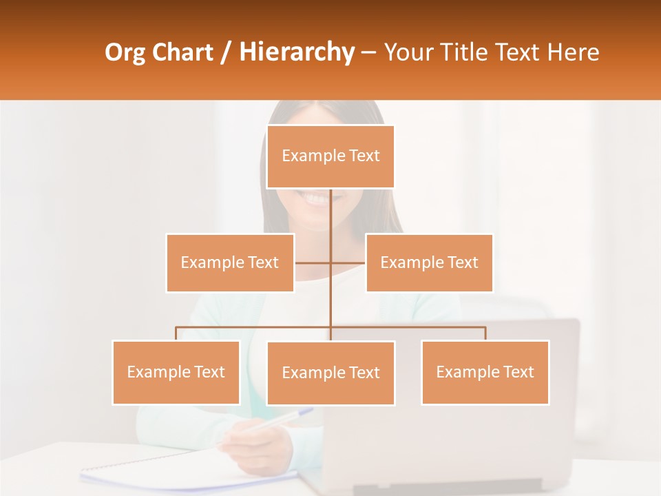 A Woman Sitting In Front Of A Laptop Computer PowerPoint Template