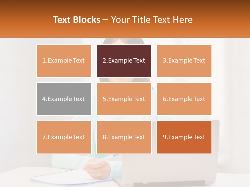 A Woman Sitting In Front Of A Laptop Computer PowerPoint Template