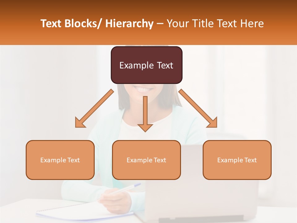 A Woman Sitting In Front Of A Laptop Computer PowerPoint Template