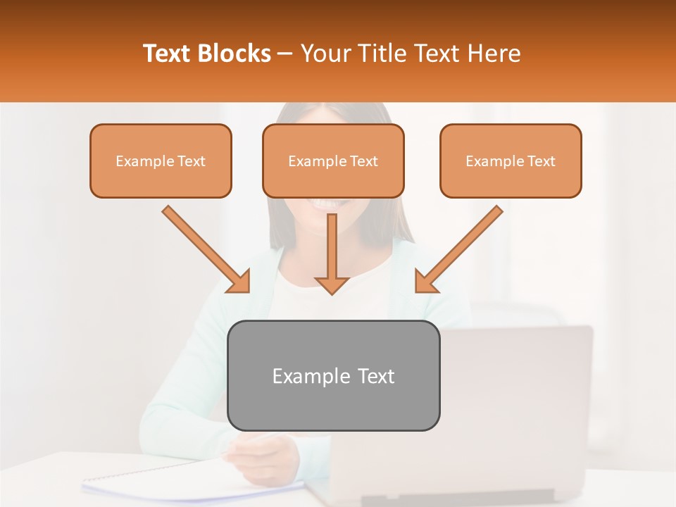 A Woman Sitting In Front Of A Laptop Computer PowerPoint Template