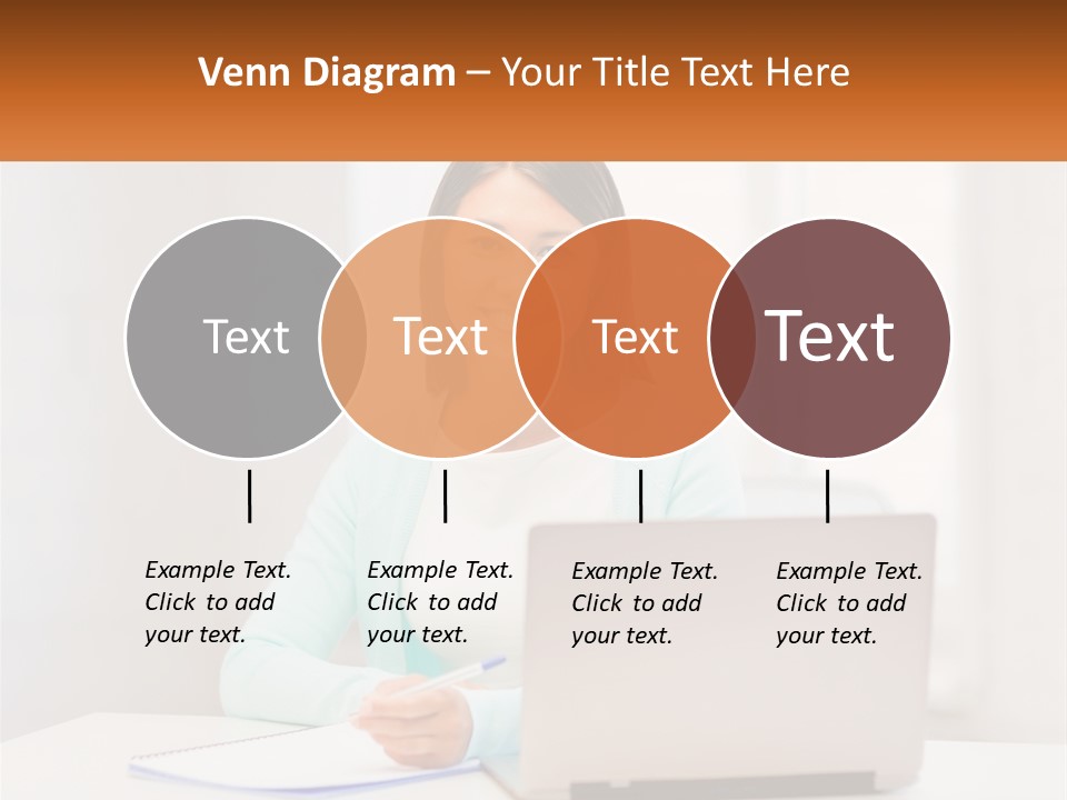 A Woman Sitting In Front Of A Laptop Computer PowerPoint Template