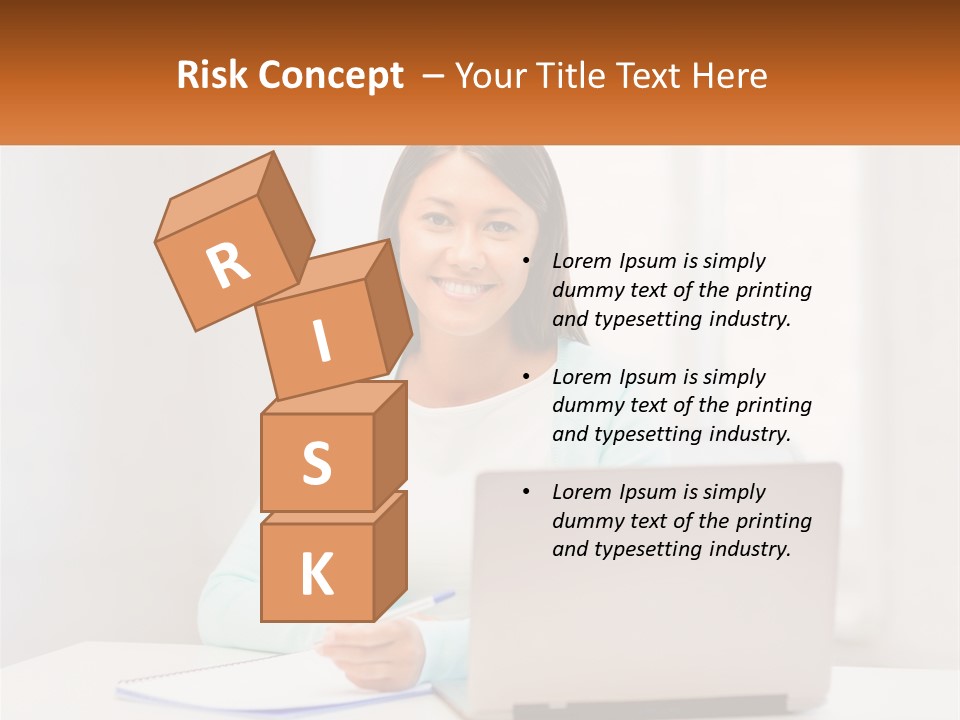 A Woman Sitting In Front Of A Laptop Computer PowerPoint Template