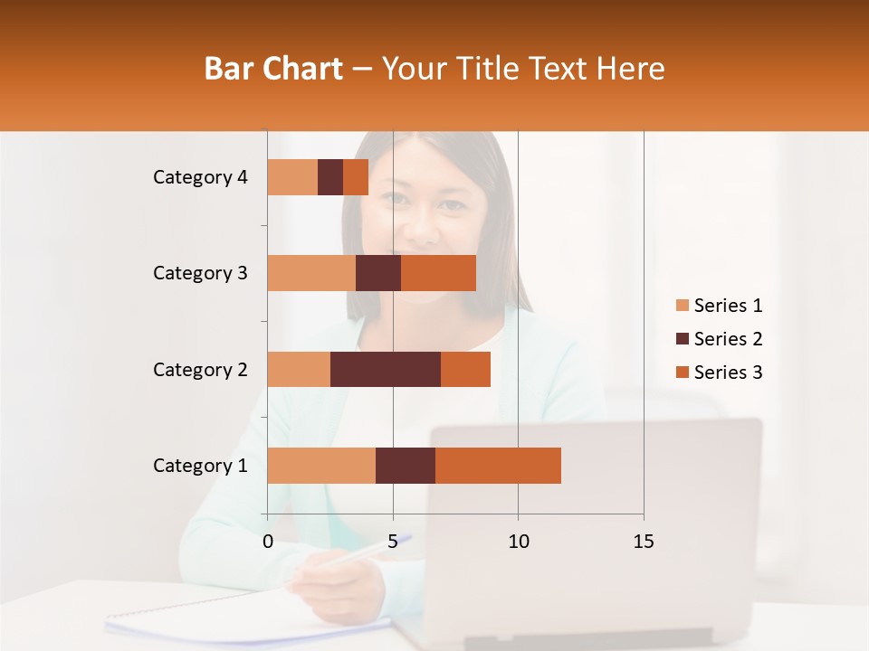 A Woman Sitting In Front Of A Laptop Computer PowerPoint Template