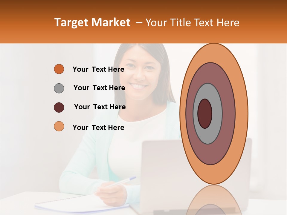 A Woman Sitting In Front Of A Laptop Computer PowerPoint Template