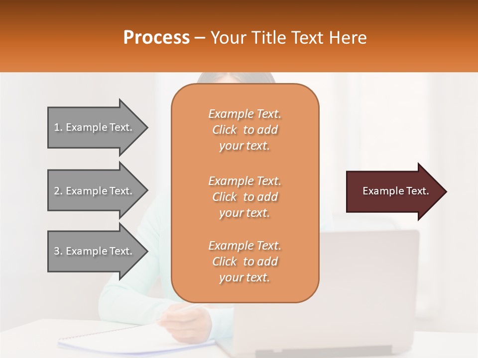 A Woman Sitting In Front Of A Laptop Computer PowerPoint Template