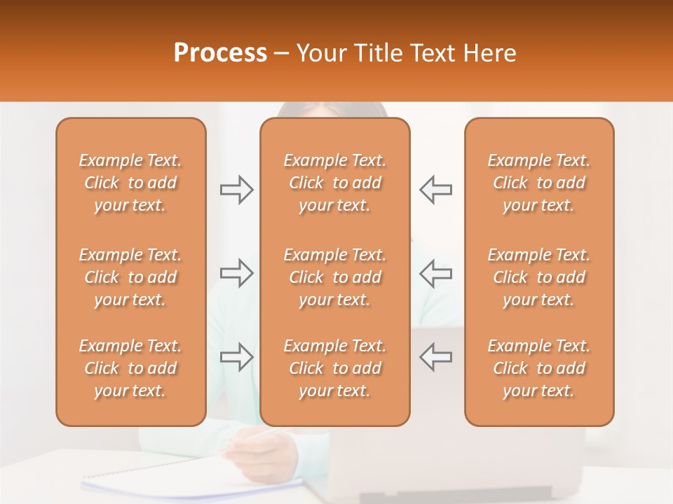 A Woman Sitting In Front Of A Laptop Computer PowerPoint Template