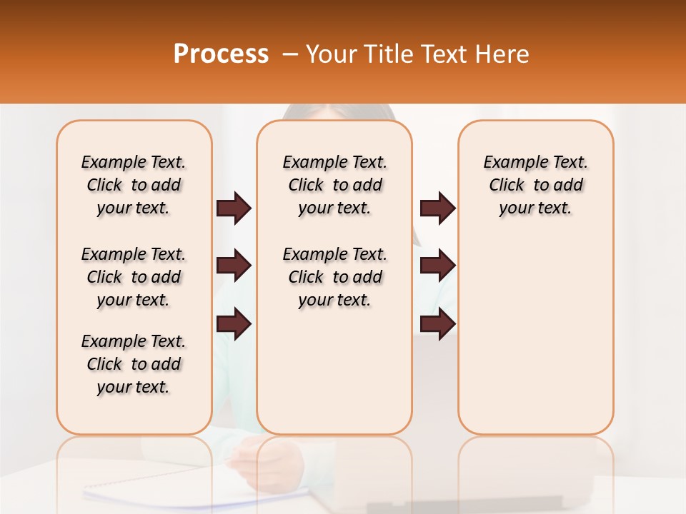 A Woman Sitting In Front Of A Laptop Computer PowerPoint Template