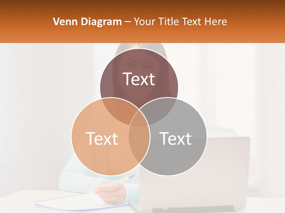 A Woman Sitting In Front Of A Laptop Computer PowerPoint Template