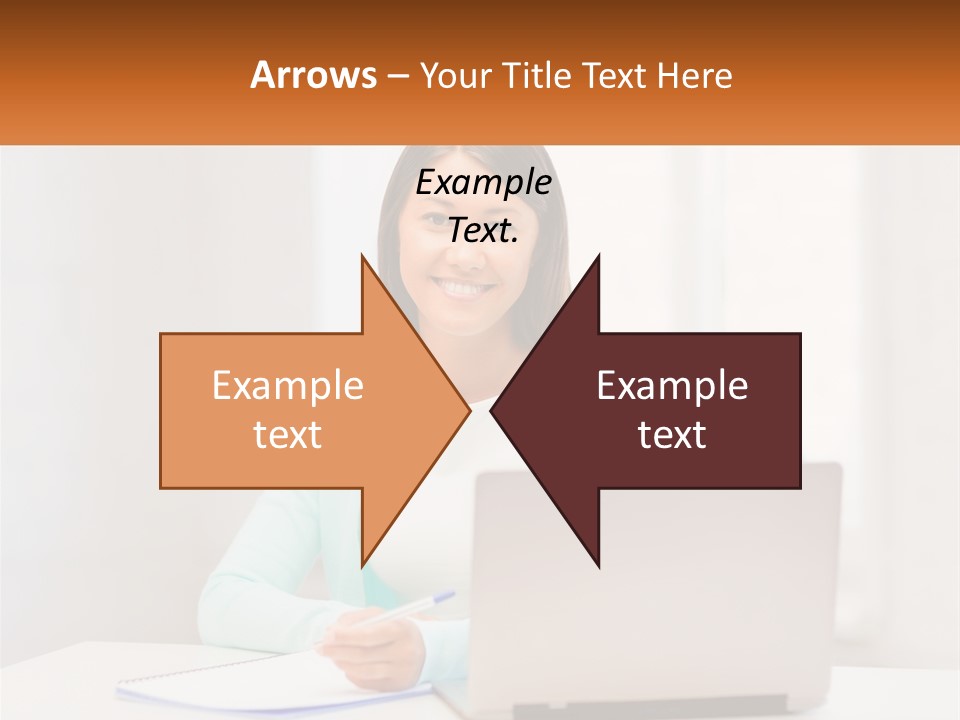 A Woman Sitting In Front Of A Laptop Computer PowerPoint Template