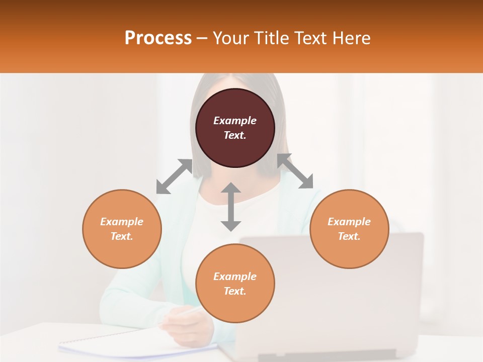 A Woman Sitting In Front Of A Laptop Computer PowerPoint Template