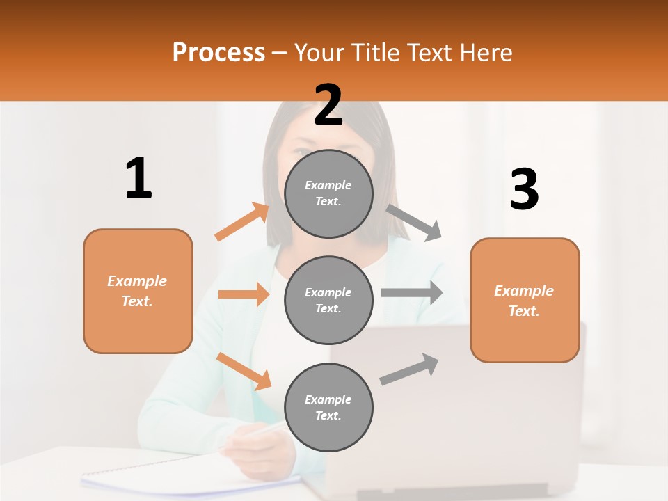 A Woman Sitting In Front Of A Laptop Computer PowerPoint Template