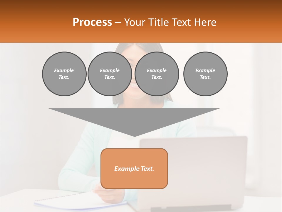 A Woman Sitting In Front Of A Laptop Computer PowerPoint Template