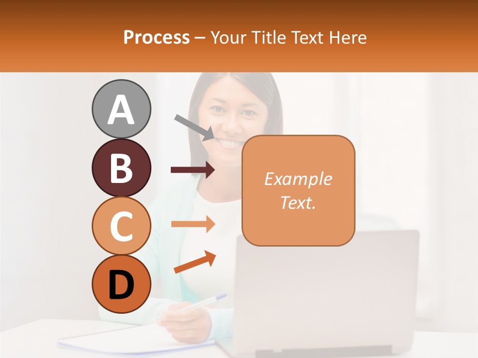 A Woman Sitting In Front Of A Laptop Computer PowerPoint Template