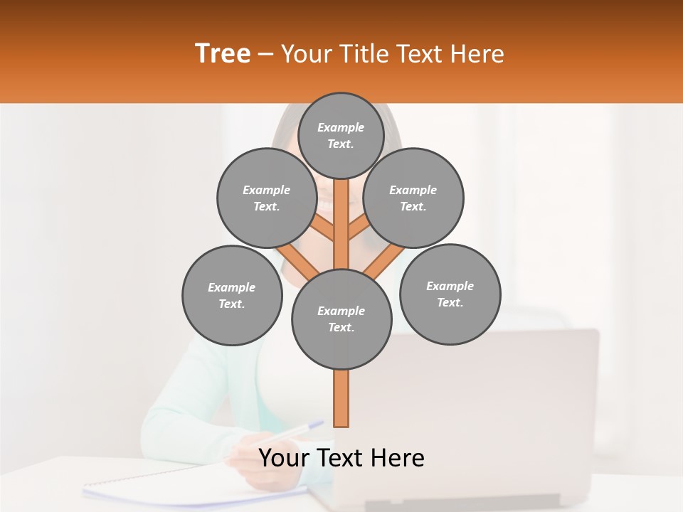 A Woman Sitting In Front Of A Laptop Computer PowerPoint Template