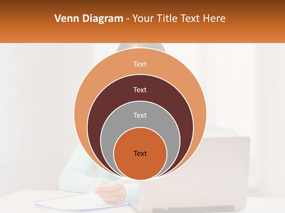 A Woman Sitting In Front Of A Laptop Computer PowerPoint Template