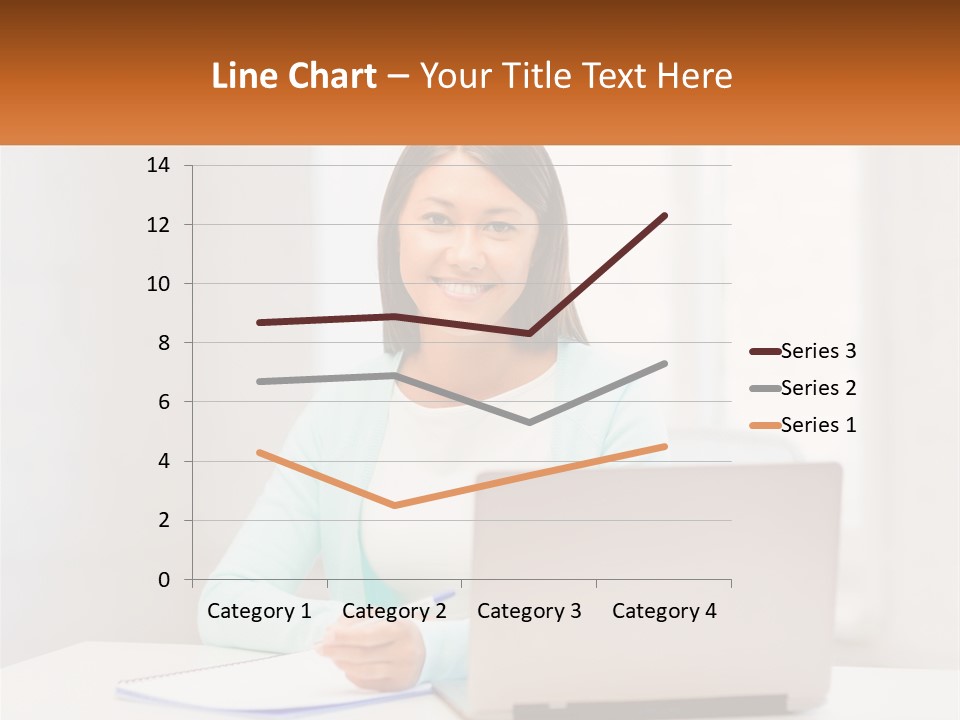A Woman Sitting In Front Of A Laptop Computer PowerPoint Template