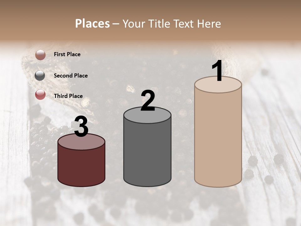 A Sack Of Black Pepper On A Wooden Table PowerPoint Template