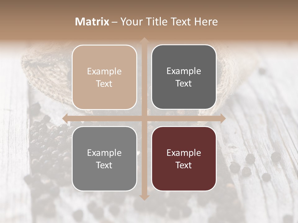 A Sack Of Black Pepper On A Wooden Table PowerPoint Template