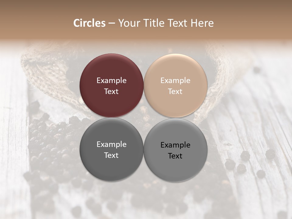 A Sack Of Black Pepper On A Wooden Table PowerPoint Template