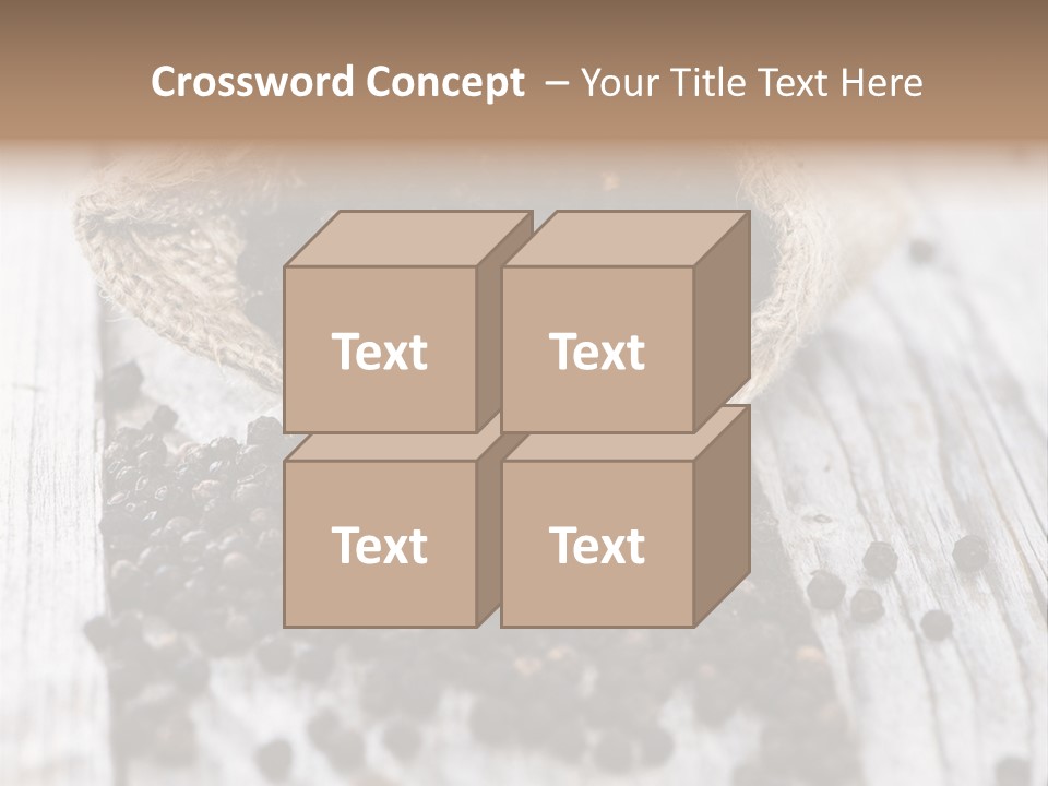 A Sack Of Black Pepper On A Wooden Table PowerPoint Template