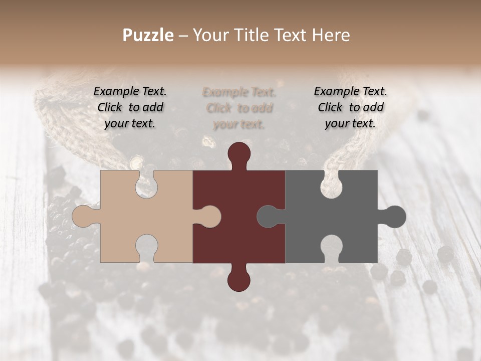 A Sack Of Black Pepper On A Wooden Table PowerPoint Template