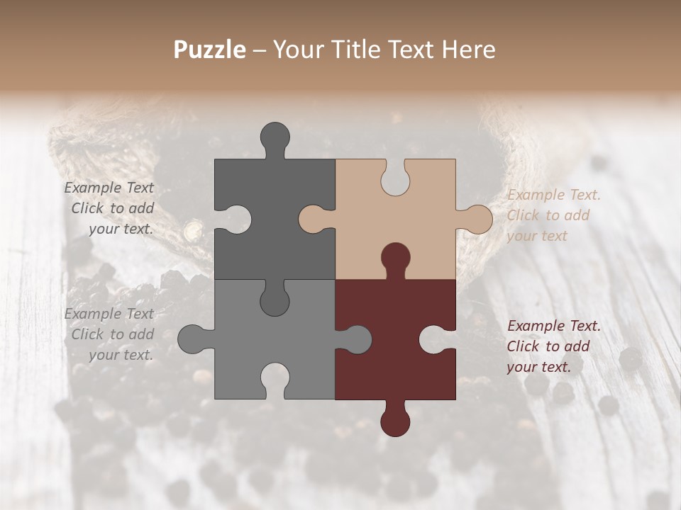 A Sack Of Black Pepper On A Wooden Table PowerPoint Template