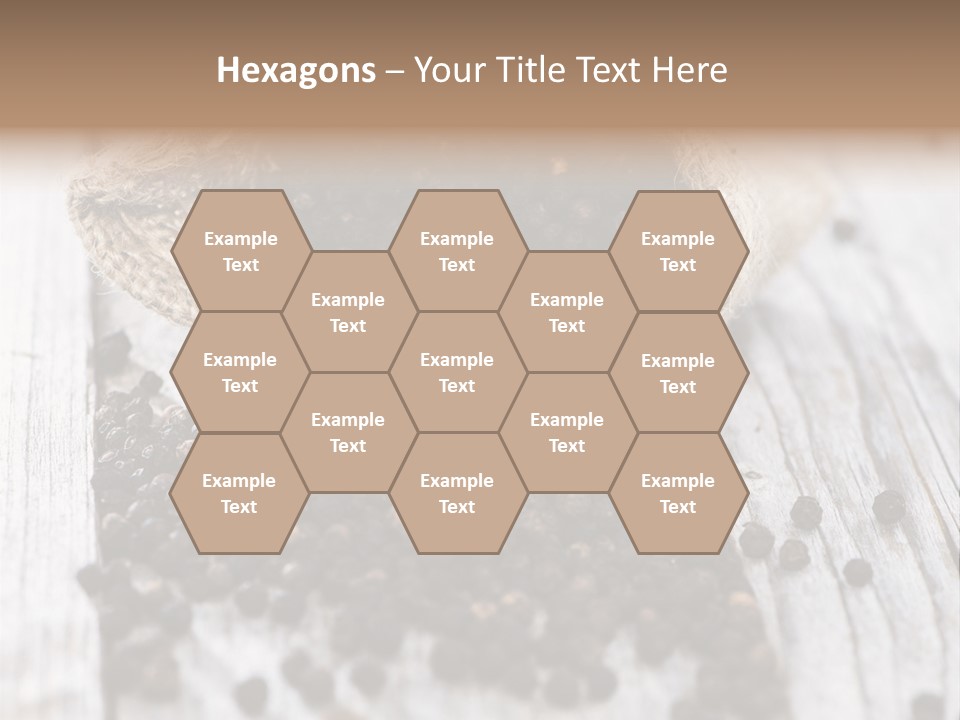 A Sack Of Black Pepper On A Wooden Table PowerPoint Template
