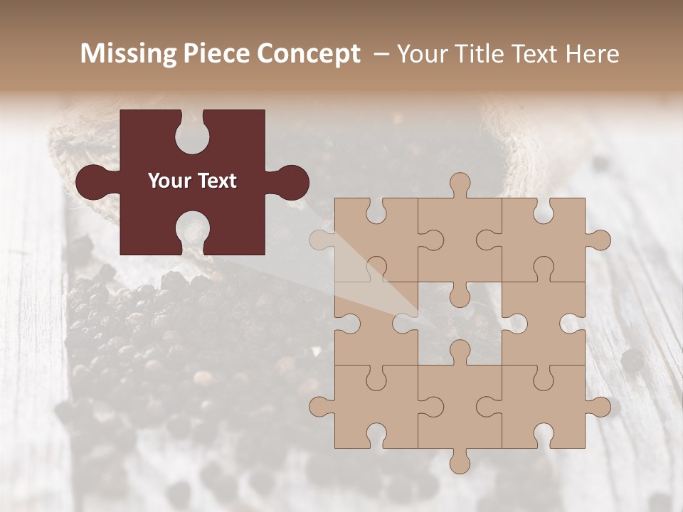 A Sack Of Black Pepper On A Wooden Table PowerPoint Template