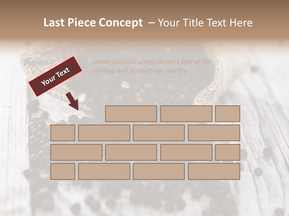 A Sack Of Black Pepper On A Wooden Table PowerPoint Template