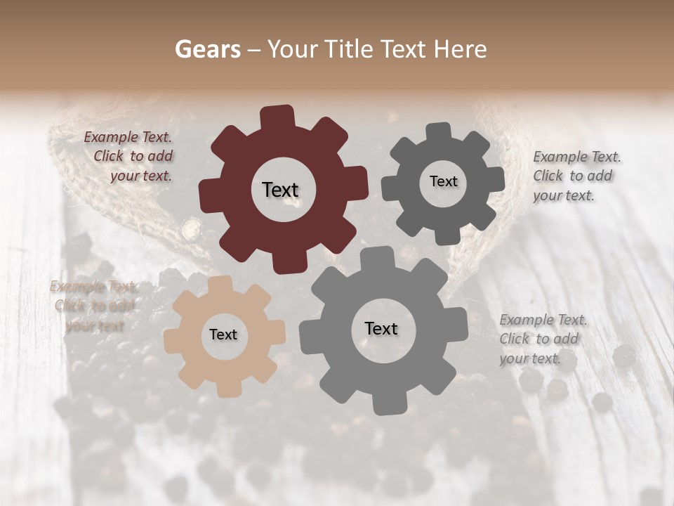 A Sack Of Black Pepper On A Wooden Table PowerPoint Template