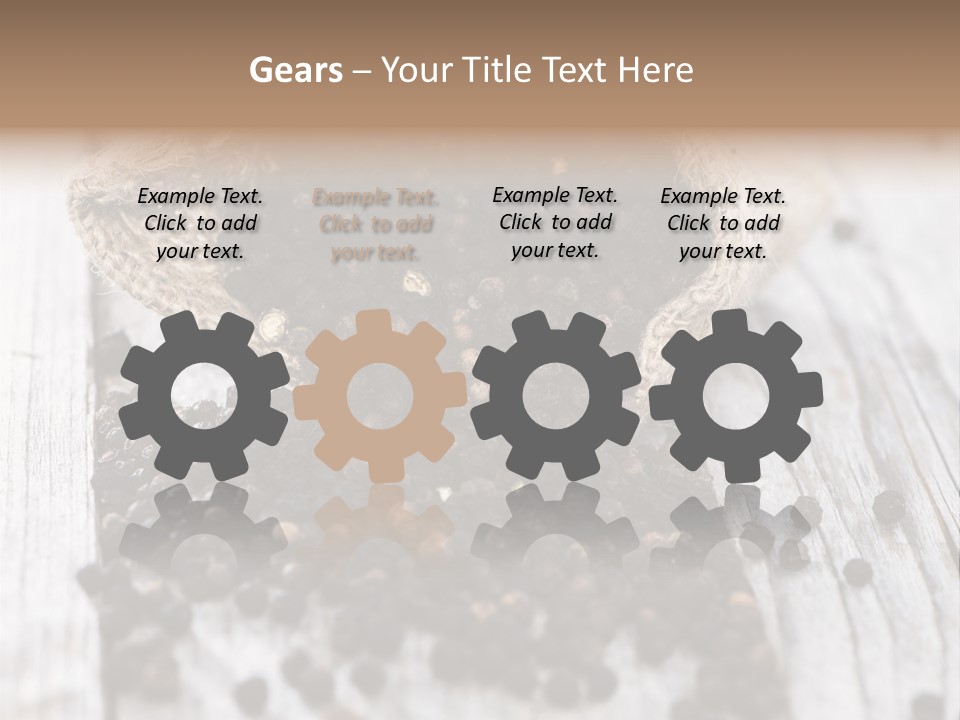 A Sack Of Black Pepper On A Wooden Table PowerPoint Template