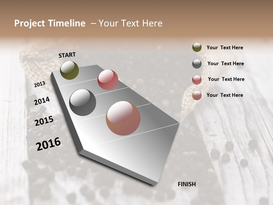 A Sack Of Black Pepper On A Wooden Table PowerPoint Template