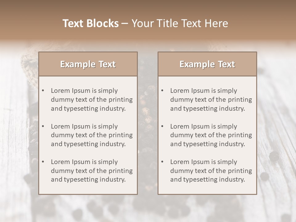 A Sack Of Black Pepper On A Wooden Table PowerPoint Template