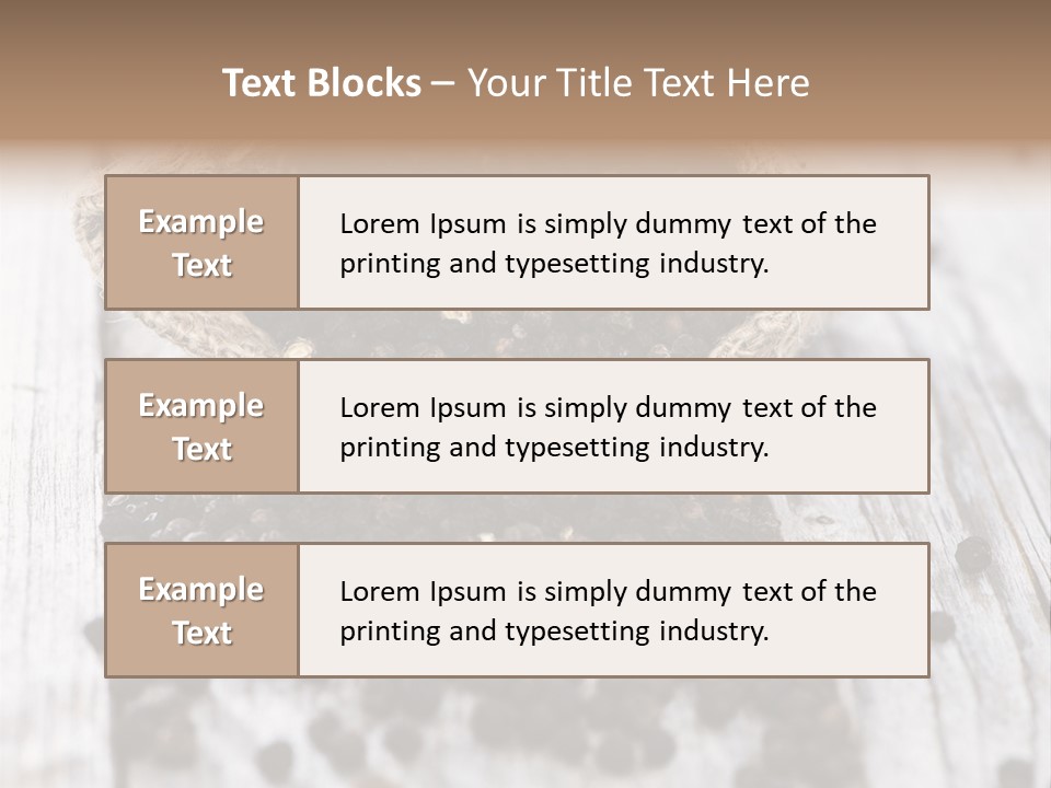 A Sack Of Black Pepper On A Wooden Table PowerPoint Template