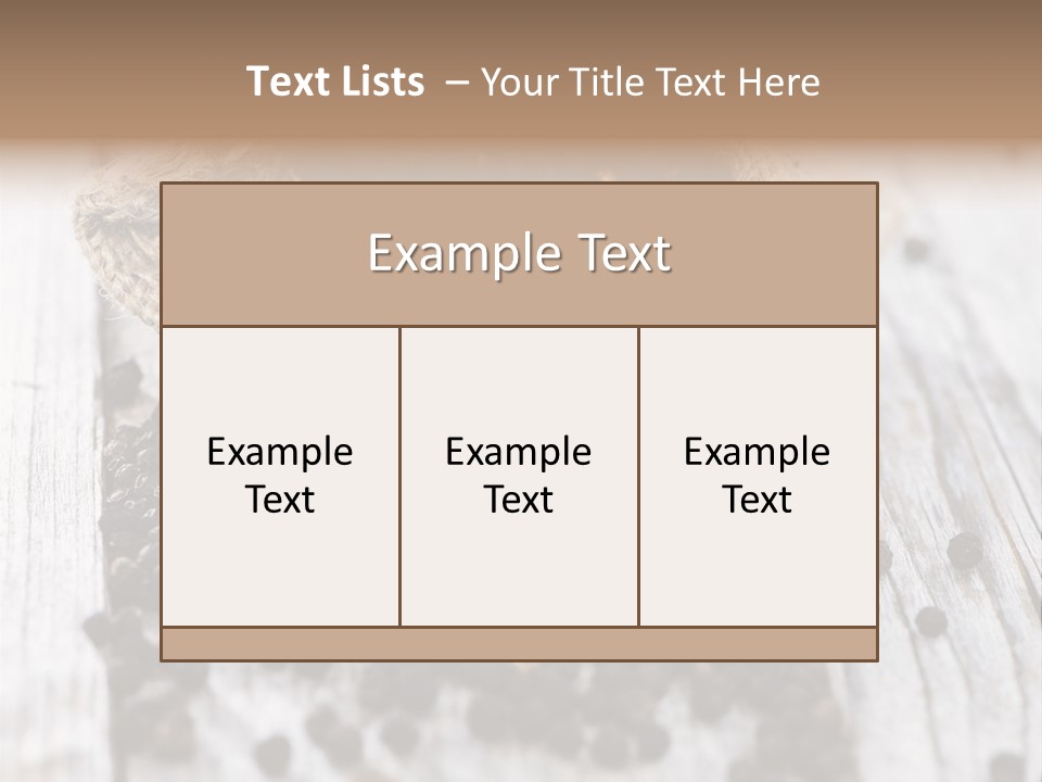 A Sack Of Black Pepper On A Wooden Table PowerPoint Template