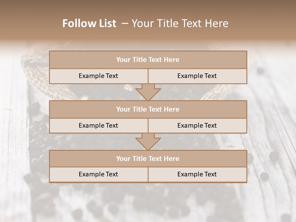 A Sack Of Black Pepper On A Wooden Table PowerPoint Template