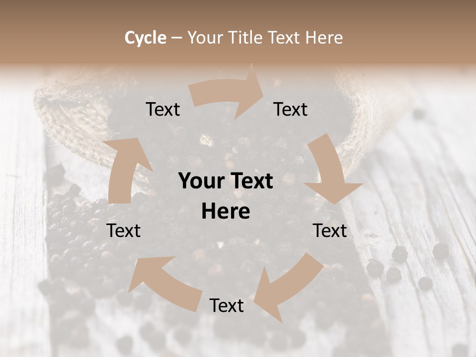 A Sack Of Black Pepper On A Wooden Table PowerPoint Template