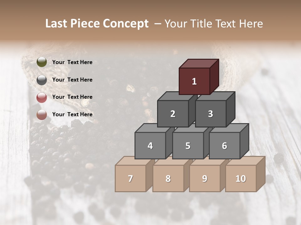 A Sack Of Black Pepper On A Wooden Table PowerPoint Template