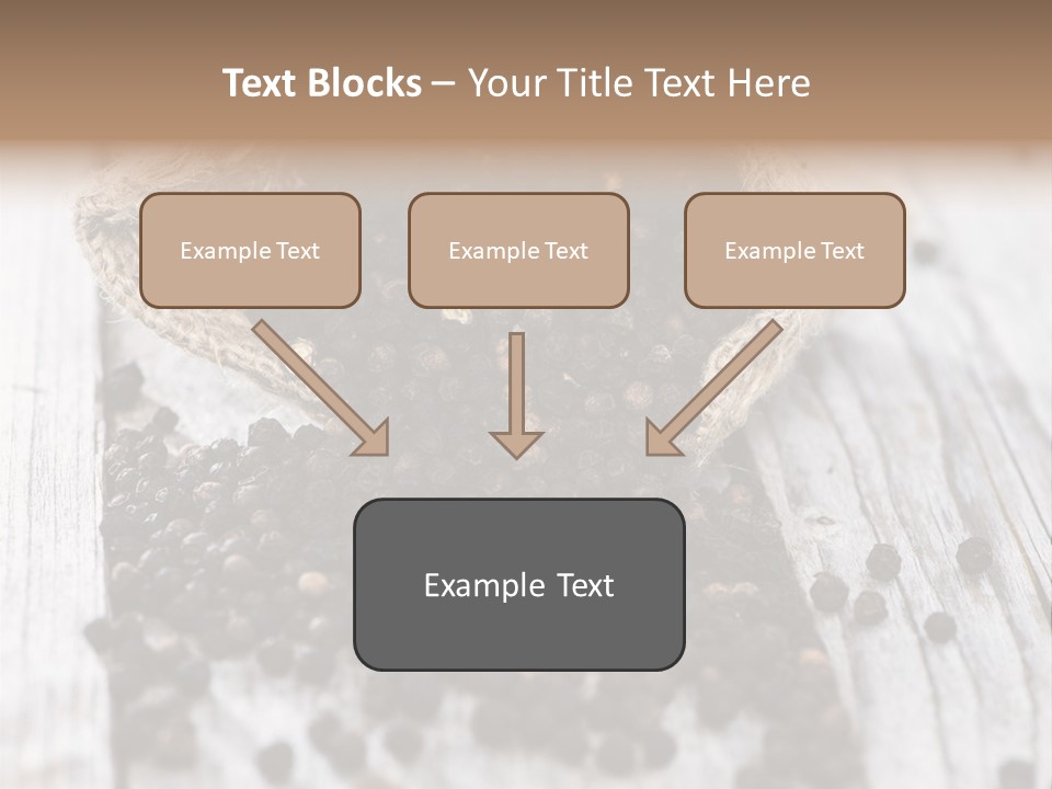 A Sack Of Black Pepper On A Wooden Table PowerPoint Template