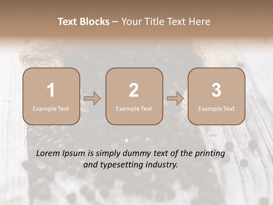 A Sack Of Black Pepper On A Wooden Table PowerPoint Template