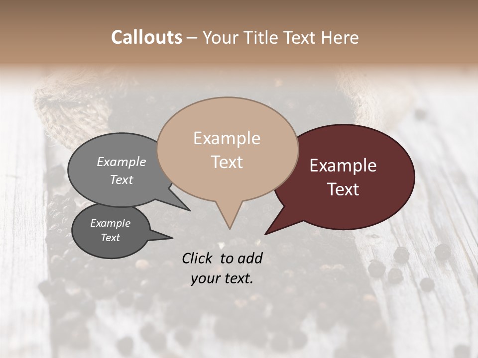 A Sack Of Black Pepper On A Wooden Table PowerPoint Template