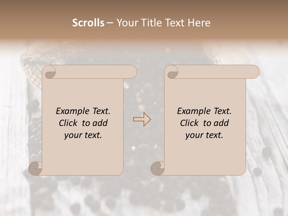 A Sack Of Black Pepper On A Wooden Table PowerPoint Template