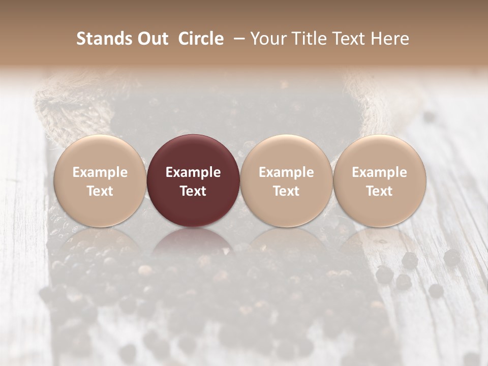 A Sack Of Black Pepper On A Wooden Table PowerPoint Template