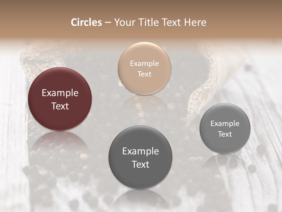 A Sack Of Black Pepper On A Wooden Table PowerPoint Template